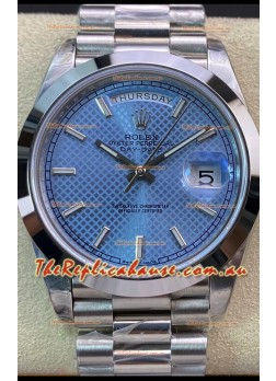 Rolex Day Date Presidential M228206-0004 904L Steel 40MM - Light Blue Dial 1:1 Mirror Quality Watch