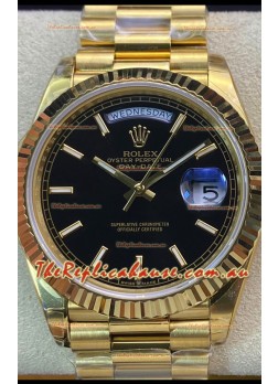 Rolex Day Date Presidential 18K Yellow Gold Watch 36MM - Black Dial 1:1 Mirror Quality