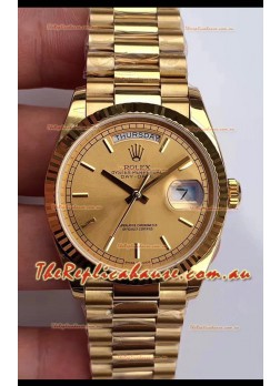 Rolex Day Date 36MM Yellow Gold M128238-0045 in Gold Dial 1:1 Mirror Replica Watch