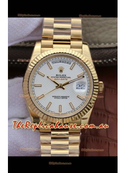 Rolex Day Date Presidential 904L Steel Yellow Gold 40MM - White Dial 1:1 Mirror Quality Watch
