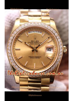 Rolex Day Date Presidential 904L Steel Yellow Gold 40MM - Gold Dial 1:1 Mirror Quality Watch