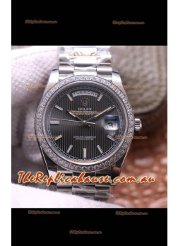 Rolex Day Date Presidential 904L Steel 40MM - Dark Grey Dial 1:1 Mirror Quality Watch