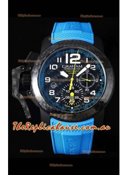 Graham Chronofighter Superlight Carbon Blue 1:1 Mirror Swiss Replica Watch 