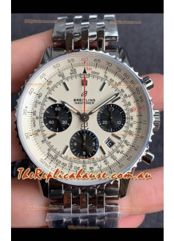 Breitling Navitimer 1 B01 Chronograph Edition 43MM - White Dial 904L 1:1 Mirror Replica Watch