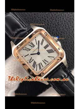 Cartier Santos Dumont 1:1 Mirror Swiss Replica Watch in Steel Casing Rose Gold Bezel 42MM