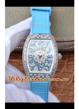Franck Muller Vanguard Ladies 1:1 Mirror Swiss Replica Watch 32MM Wide Steel Casing