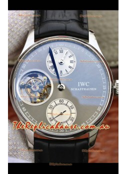 IWC Portuguese Genuine Swiss Tourbillon Movement Watch in Grey Dial