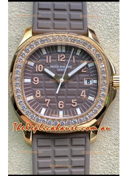 Patek Philippe Aquanaut LUCE 5072R-001 Quartz Swiss Replica Watch in Rose Gold Grey Dial - 35MM