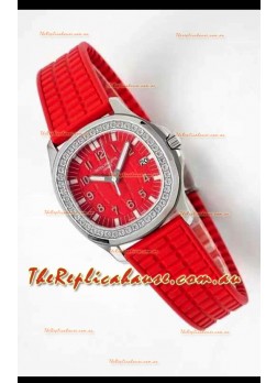 Patek Philippe Aquanaut LUCE 5072A-001 Quartz Swiss Replica Watch in Red Dial - 35MM