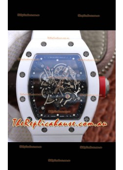 Richard Mille RM055 Ceramic Casing 1:1 Mirror Replica Watch in White Strap 
