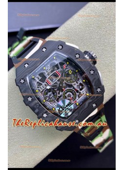 Richard Mille RM011 Felipe Massa 1:1 Mirror Quality One Piece Black Forged Carbon Case Watch