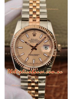Rolex Datejust 36MM ETA-3135 Movement Swiss Replica in 904L Two Tone Brown Dial