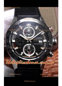 Tag Heuer Carrera Heuer 01 Swiss Replica Watch in Steel Casing Ceramic Bezel 43MM