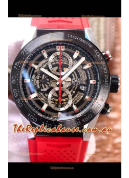 Tag Heuer Carrera Heuer 01 Swiss Replica Watch in Red Strap 45MM 