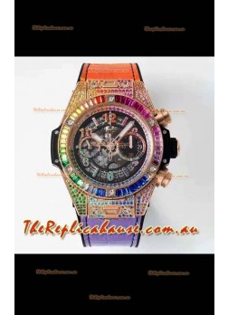 Hublot Big Bang UNICO Rose Gold Rainbow Swiss 1:1 Mirror Replica Watch