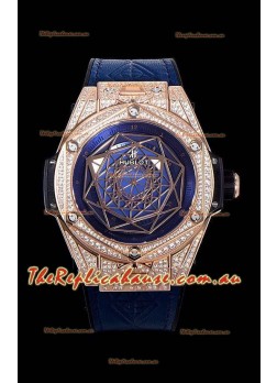 Hublot Big Bang One Click Sang Bleu 1:1 Mirror Replica in Rose Gold Casing 45MM - Blue Dial