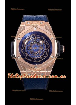 Hublot Big Bang One Click Sang Bleu 1:1 Mirror Replica in Rose Gold Casing 45MM - Blue Dial