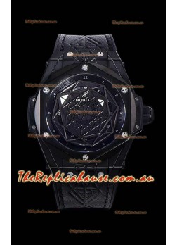 Hublot Big Bang One Click Sang Bleu 1:1 Mirror Replica in Ceramic Casing - 45MM Black Dial