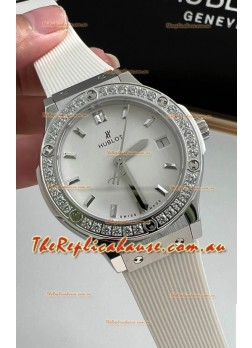 Hublot Classic Fusion Stainless Steel 33MM White Dial Swiss Quartz Movement Watch 1:1 Mirror Quality