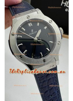 Hublot Classic Fusion Stainless Steel 33MM Blue Dial Swiss Quartz Movement Watch 1:1 Mirror Quality