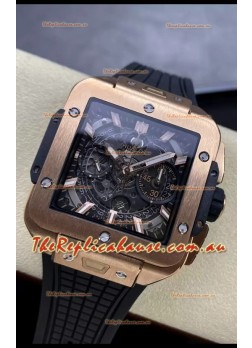 Hublot Square Bang Unico Rose Gold Titanium Chronograph Watch 1:1 Mirror Replica