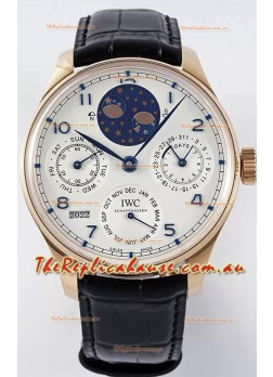 IWC Portuguese Perpetual Calendar Rose Gold Swiss Replica Watch REF. IW503302