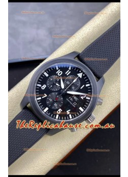 IWC Pilot's Chronograph Top Gun Ceramic IW389101 1:1 Mirror Replica in Black Dial