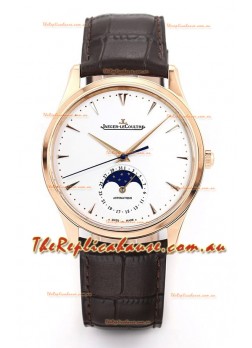 Jaeger LeCoultre Master Ultra Thin Moon Pink Gold 1:1 Mirror Replica Watch