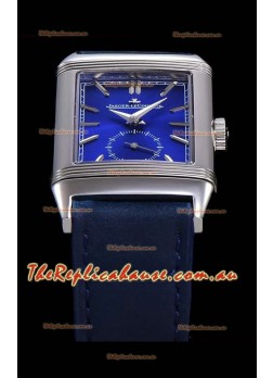 Jaeger LeCoultre Reverso Swiss Replica Watch in Steel Casing - Blue Dial 