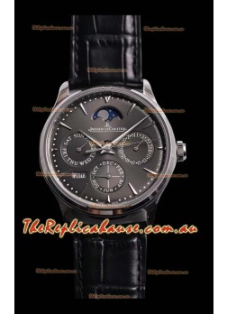 Jaeger LeCoultre Master Ultra Thin Perpetual Swiss Replica Watch in Grey Dial 