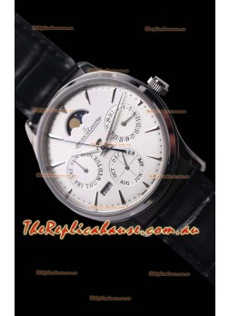 Jaeger LeCoultre Master Ultra Thin Perpetual Swiss Replica Watch in White Dial 