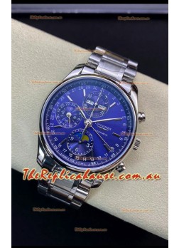 Longines Master Collection REF L2.673.4.92.6 Swiss Replica Watch in Blue Dial Steel Strap