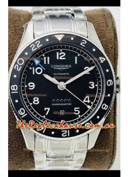 Longines Spirit ZULU Time 1:1 Mirror Replica Watch in 904L Steel Casing - Swiss L844.4 Automatic Movement