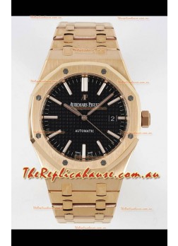 Audemars Piguet Royal Oak 15400 41MM Black Dial 904L Rose Gold CALIBRE 3120 Movement 1:1 Mirror Replica
