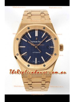 Audemars Piguet Royal Oak 15400 41MM Blue Dial 904L Rose Gold CALIBRE 3120 Movement 1:1 Mirror Replica