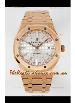 Audemars Piguet Royal Oak 15400 41MM White Dial 904L Rose Gold CALIBRE 3120 Movement 1:1 Mirror Replica
