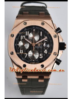 Audemars Piguet Royal Oak Offshore Black Dial Chronograph 1:1 Mirror Replica Watch - 904L Steel 