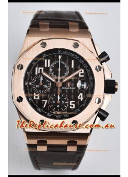 Audemars Piguet Royal Oak Offshore Black Dial Chronograph 1:1 Mirror Replica Watch - 904L Steel 