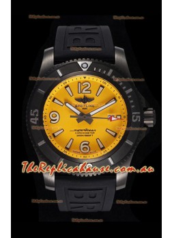 Breitling Superocean Automatic 46 Black Steel - Yellow Dial in DLC Coated Casing 