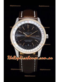 Breitling Navitimer 1 Automatic Swiss Replica Watch in Brown Dial Rose Gold Bezel