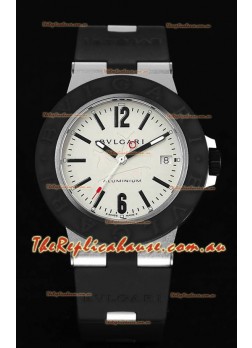 Bvlgari Aluminum 1:1 Mirror Swisss Replica Watch in White Dial - Steve Aoki Edition 