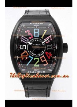 Franck Muller Vanguard Crazy Color Hours in DLC Coated Casing Swiss Replica Watch 