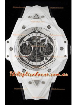 Hublot Big Bang UNICO Sang Bleu II White Ceramic 1:1 Mirror Quality Swiss Replica Watch 
