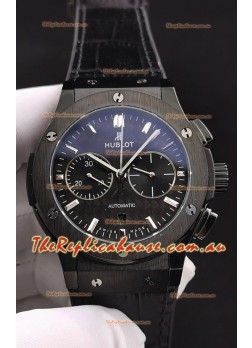 Hublot Classic Fusion Chronograph Ceramic Casing/Bezel Carbon Dial  1:1 Mirror Replica Watch 