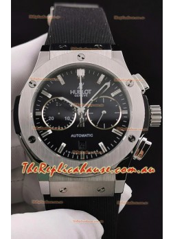 Hublot Classic Fusion Chronograph Stainless Steel Casing Black Dial 1:1 Mirror Replica Watch 