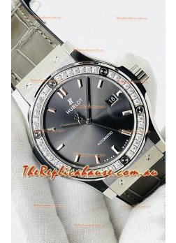 Hublot Classic Fusion Stainless Steel Grey Dial Swiss Replica Watch 1:1 Mirror Quality 