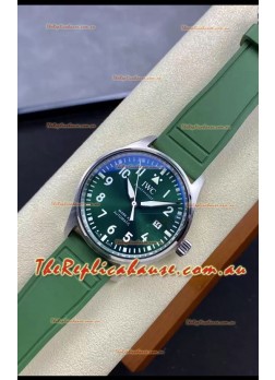 IWC Pilot MARK Series IW328205 1:1 Mirror Swiss Replica Watch in Green Dial and Strap