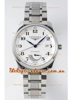 Longines Master Collection Automatic Power Reserve White Dial Swiss Replica Watch Steel Strap