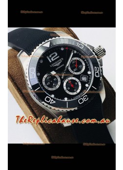 Longines HydroConquest Automatic Chronograph 1:1 Swiss Replica Black Dial Watch 