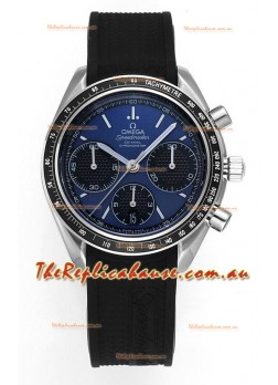 Omega Speedmaster Racing 904L Steel Chronograph 1:1 Mirror Replica in Blue Dial